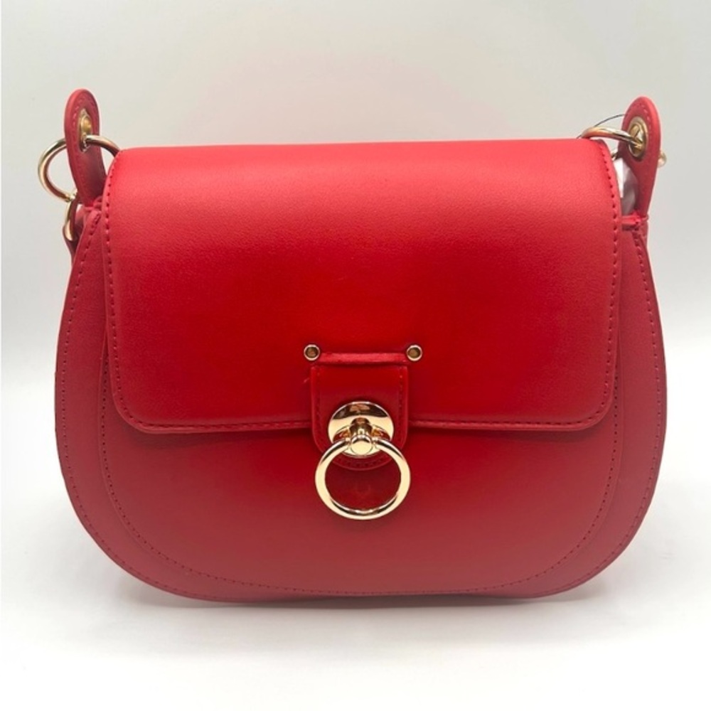 Badgley Mischka Red vegan Leather Crossbody Bag
